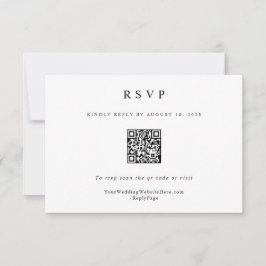 Tarjeta De Confirmación De Asistencia Código QR de Boda Clásico Simple Elegante Moderno