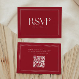 Tarjeta De Confirmación De Asistencia Código QR de Boda con Tipografía Negrita y Elegant