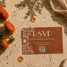 código QR de boda floral mexicana