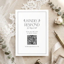 Código QR de boda floral vintage elegante