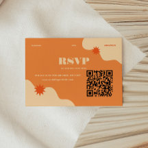 Código QR de Boda Minimal Retro Colorida de Verano