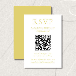 Tarjeta De Confirmación De Asistencia Código QR de boda minimalista clásico Chartreuse