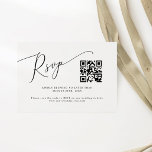 Tarjeta De Confirmación De Asistencia Código QR de Boda mínimo<br><div class="desc">Elegante y minimalista tarjeta RSVP de boda con un texto de escritura moderno en la parte superior con un código QR. Este sencillo diseño funcionará en cualquier época del año. La tarjeta también incluye opciones para elegir entre las comidas.</div>