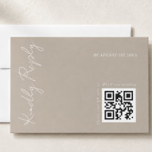Código QR de boda moderno oscuro beige
