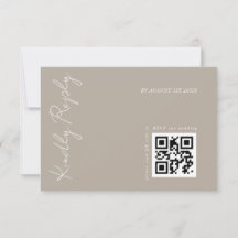 Código QR de boda moderno oscuro beige