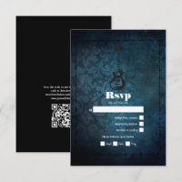 Código QR de boda retro vintage de Rock n' Roll