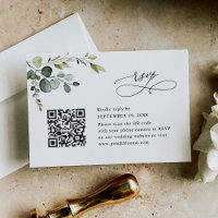 Código QR de Boda Verde Eucalipto Azul Polvo