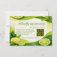 Código QR de Boda Verde Limón Cítrico