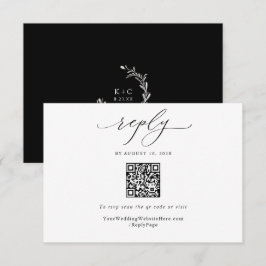 Tarjeta De Confirmación De Asistencia Código QR de Boda Vintage Elegante Simple