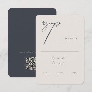 Tarjeta De Confirmación De Asistencia Código QR de caligrafía Minimalista moderna de col