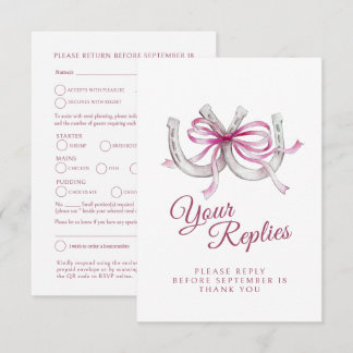 Tarjeta De Confirmación De Asistencia Código QR de elección de comida de boda de herradu