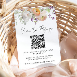 Tarjeta De Confirmación De Asistencia Código QR de Floral de Primavera Delicada para Bod