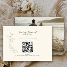 Código QR de foto floral minimalista rústica simpl