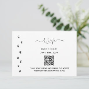 Tarjeta De Confirmación De Asistencia Código QR de la boda de mascotas de humanos que se