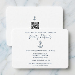 Tarjeta De Confirmación De Asistencia Código QR de la Fiesta de Cumpleaños del Ancla de 