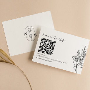 Tarjeta De Confirmación De Asistencia Código QR del Boda blanco Minimalista moderno