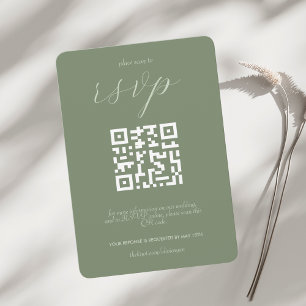Tarjeta De Confirmación De Asistencia Código QR del Boda de bloques de color moderno D