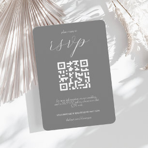 Tarjeta De Confirmación De Asistencia Código QR del Boda de bloques de color moderno   P