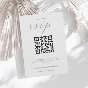 Tarjeta De Confirmación De Asistencia Código QR del Boda de bloques de color moderno   P