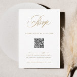 Tarjeta De Confirmación De Asistencia Código QR del Boda de caligrafía romántica de oro<br><div class="desc">Esta tarjeta RSVP de boda dorada y blanca,  con letras elegantes y románticas de caligrafía rápida con un código QR. Para una personalización más avanzada de este diseño,  haga clic en el BOTÓN HERRAMIENTA DE DISEÑO AZUL de arriba.</div>