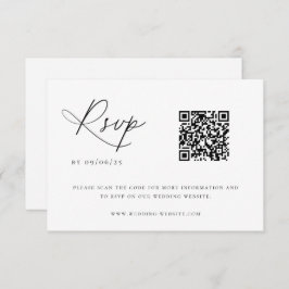 Tarjeta De Confirmación De Asistencia Código QR del Boda de Moda costera contemporánea