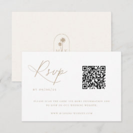 Tarjeta De Confirmación De Asistencia Código QR del Boda de Moda costera contemporánea