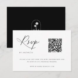Tarjeta De Confirmación De Asistencia Código QR del Boda de Moda costera contemporánea