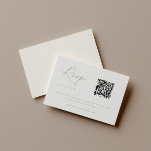 Tarjeta De Confirmación De Asistencia Código QR del Boda de Moda costera contemporánea