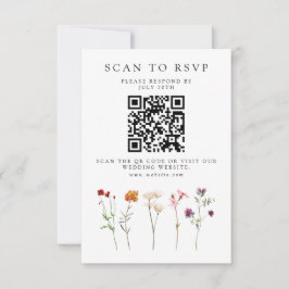Tarjeta De Confirmación De Asistencia Código QR del Boda floral del Orgullo Lésbico