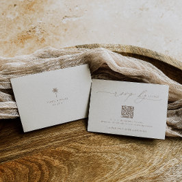 Tarjeta De Confirmación De Asistencia Código QR del Boda Minimalista de OASIS