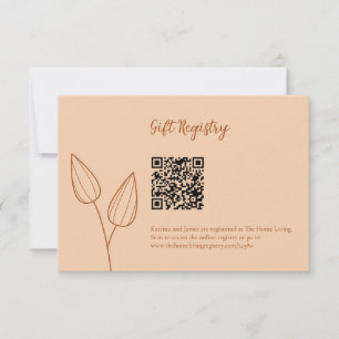 Tarjeta De Confirmación De Asistencia Código QR del registro de regalos de boda de color