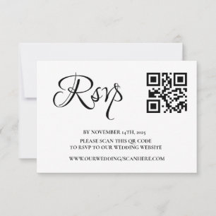 Tarjeta De Confirmación De Asistencia Código QR para Boda de fotografía elegante