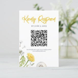 Tarjeta De Confirmación De Asistencia Código QR para la boda de los jardines de flores s