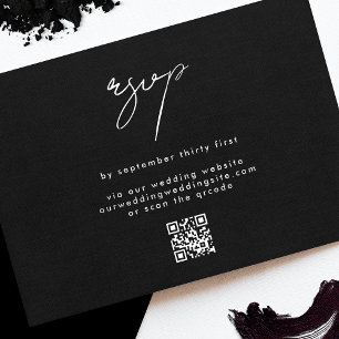 Tarjeta De Confirmación De Asistencia CÓDIGO QR Premium Elegante Sitio Web Boda