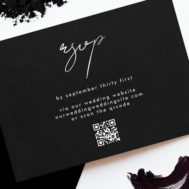 Tarjeta De Confirmación De Asistencia CÓDIGO QR Premium Elegante Sitio Web Boda (Subido por el creador)