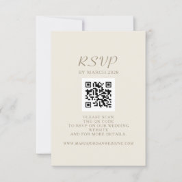 Tarjeta De Confirmación De Asistencia Código QR Sitio Web Boda