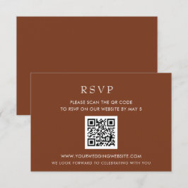 Tarjeta De Confirmación De Asistencia CÓDIGO QR Terracota Moderno Simple