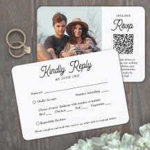 Código QR y opciones de comidas Boda de fotos con