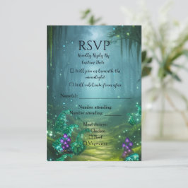 Tarjeta De Confirmación De Asistencia Colección de Boda Elegancia Bioluminosa