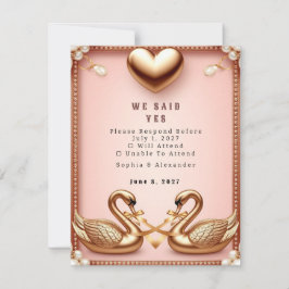 Tarjeta De Confirmación De Asistencia Colección de Boda Rose Gold 🌺💐