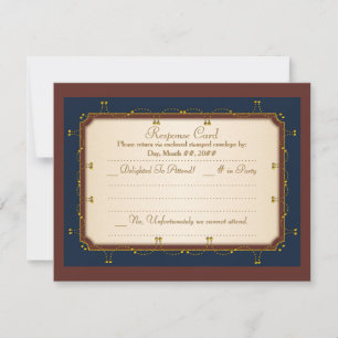 Tarjeta De Confirmación De Asistencia Colección de Bodas 1776 (RSVP)