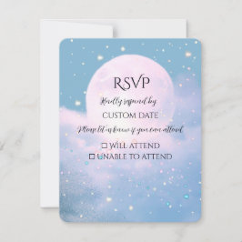 Tarjeta De Confirmación De Asistencia Colección de bodas atmosféricas Moonlight Shimmer
