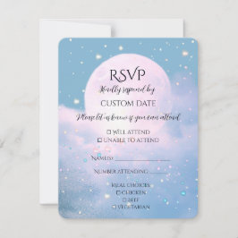 Tarjeta De Confirmación De Asistencia Colección de bodas atmosféricas Moonlight Shimmer