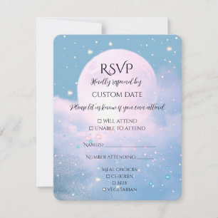 Tarjeta De Confirmación De Asistencia Colección de bodas atmosféricas Moonlight Shimmer
