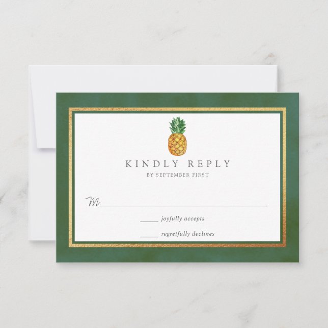 Tarjeta De Confirmación De Asistencia Colección de Bodas de piña tropical (Anverso)