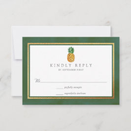 Tarjeta De Confirmación De Asistencia Colección de Bodas de piña tropical