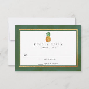 Tarjeta De Confirmación De Asistencia Colección de Bodas de piña tropical