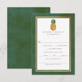 Tarjeta De Confirmación De Asistencia Colección de Bodas de piña tropical