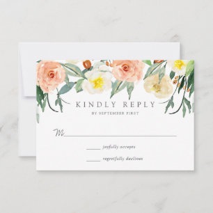 Tarjeta De Confirmación De Asistencia Colección de Bodas de primaverales de flores