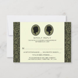 Tarjeta De Confirmación De Asistencia Colección de Bodas de Silhouette Art Deco